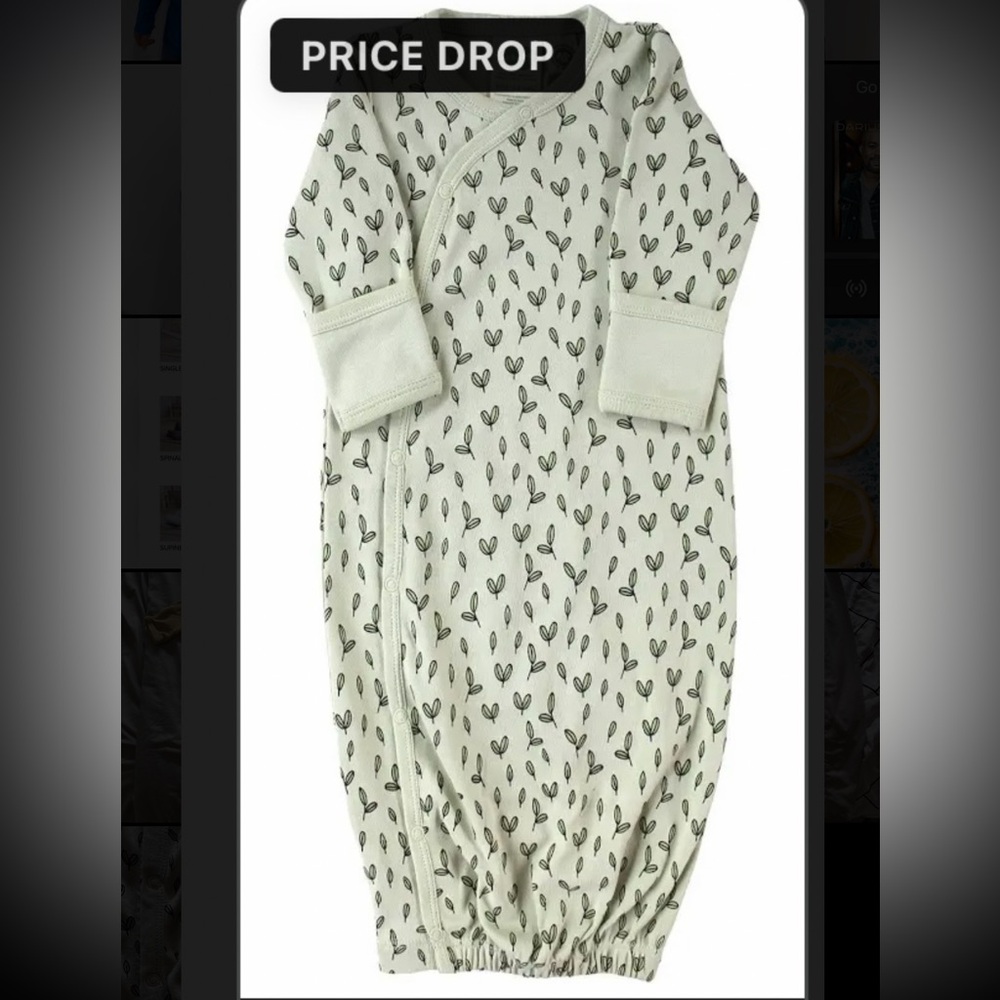 Parade organics sleeping kimono gown for babies 0-3 months in pattern - sprouts